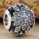 Snowflake Crystal Beads for 925 Silver Charm Bracelet Bangle