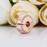 Rose Ice Crystal Clip Stopper Bead for 925 Silver Charm Bracelet