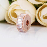 Rose Ice Crystal Clip Stopper Bead for 925 Silver Charm Bracelet