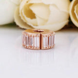 Rose Ice Crystal Clip Stopper Bead for 925 Silver Charm Bracelet