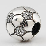 Football Crystal Bead Charm for 925 Silver Bracelet