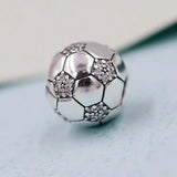 Football Crystal Bead Charm for 925 Silver Bracelet