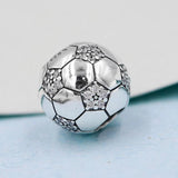 Football Crystal Bead Charm for 925 Silver Bracelet