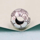 Football Crystal Bead Charm for 925 Silver Bracelet