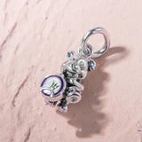 Purple Enamel Theodore Bear Pendant Bead Charm