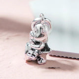 Purple Enamel Theodore Bear Pendant Bead Charm