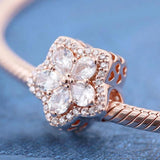Rose Sparkling Snowflake Daisy Flower Bracelet Charm