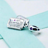 Heart Hug & Kiss Love Coupon Pendant Beads for Charm Bracelet