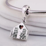 Pink Enamel Rose & Heart Locket Pendant Beads 925 Sterling Silver Charm