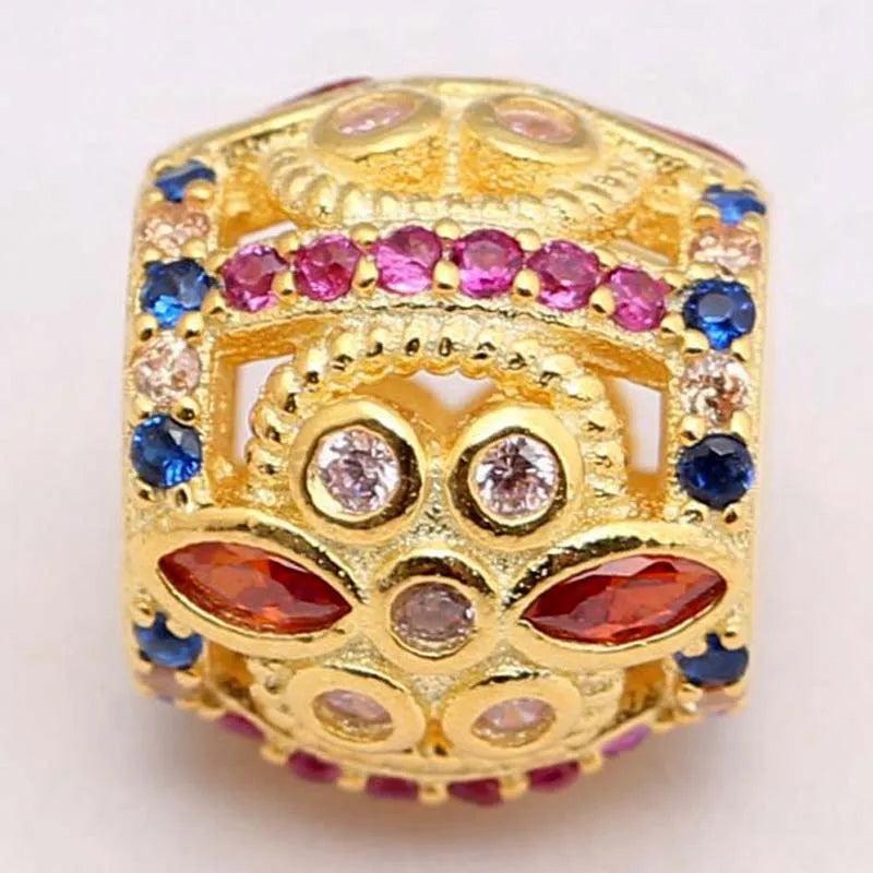 Fresco Flower Crystal Bead 925 Sterling Silver Bracelet DIY