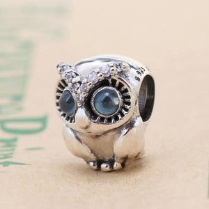 925 Sterling Silver Owl Charm for Bracelets - DIY Jewelry Beads