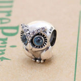 925 Sterling Silver Owl Charm for Bracelets - DIY Jewelry Beads