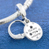 Moon & Stars Crystal Pendant Beads for 925 Silver Bracelet