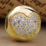 Crystal Heart Clip Lock Stopper Beads for Charm Bracelet
