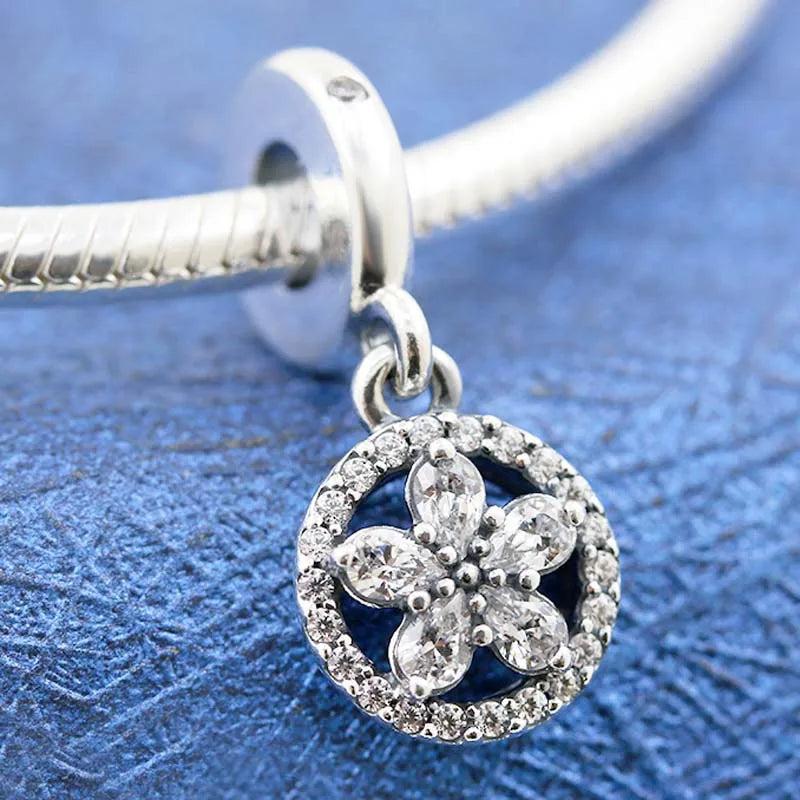 Snowflake Crystal Pendant Beads for 925 Silver Bracelet DIY