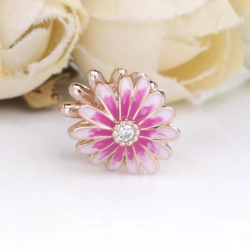 925 Silver Daisy Dangle Charm for Bracelets