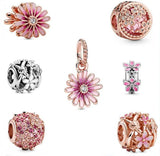 925 Silver Daisy Dangle Charm for Bracelets