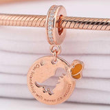 Rose Dino & Yellow Enamel Butterfly Beads for 925 Silver Bracelet