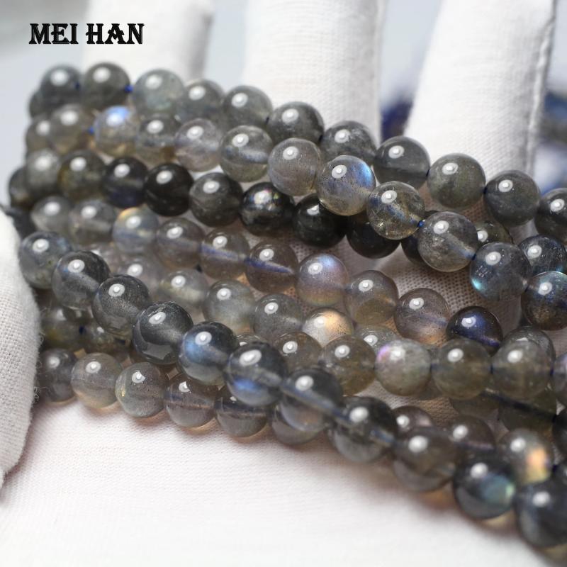 Madagascar Labradorite Smooth Round Stone Loose Beads for DIY Jewelry Making