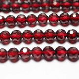 Natural A++++ Garnet 4mm Faceted Round Gem Beads for DIY Bracelet