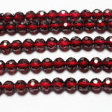 Natural A++++ Garnet 4mm Faceted Round Gem Beads for DIY Bracelet