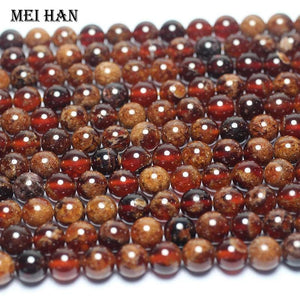 Meihan 8mm 10mm Spessartine Garnet Loose Stone Beads for Jewelry Making