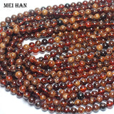 Meihan 8mm 10mm Spessartine Garnet Loose Stone Beads for Jewelry Making