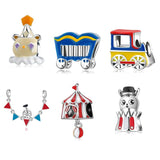 Colorful Circus Theme Charms 925 Silver Fits DIY Bracelet Bangle Beads