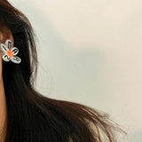 French Exaggerated Graffiti Large Flower Irregular Stud Earrings