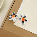 French Exaggerated Graffiti Large Flower Irregular Stud Earrings