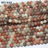 Meihan Natural Mixed Moonstone 8mm 10mm Smooth Round Loose Beads Gem Stone