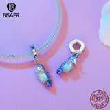 925 Silver Sea Animals Charm Bead Seahorse Turtle Crab Pendant