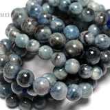 Meihan Devil Aquamarine Round Beads Bracelet Gemstone for DIY