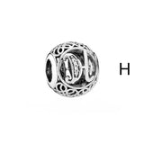 925 Silver Letter Charm for Bracelet DIY Jewelry S925 Beads
