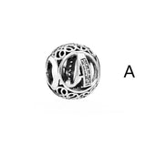 925 Silver Letter Charm for Bracelet DIY Jewelry S925 Beads