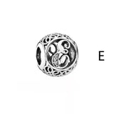 925 Silver Letter Charm for Bracelet DIY Jewelry S925 Beads