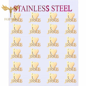 12 Pairs Stainless Steel Earrings Love Heart Jesus Jehovah Christianity Jewelry