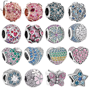 Sterling Silver Pink Pav? Daisy Flower Charm for Pandora Bracelets