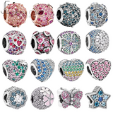 Sterling Silver Pink Pav? Daisy Flower Charm for Pandora Bracelets