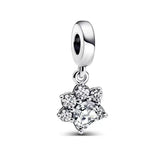925 Silver Crystal Heart Pan Bead Charms for Bracelets