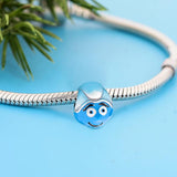 925 Sterling Silver Cartoon Face Boy Charm Bracelet Bead