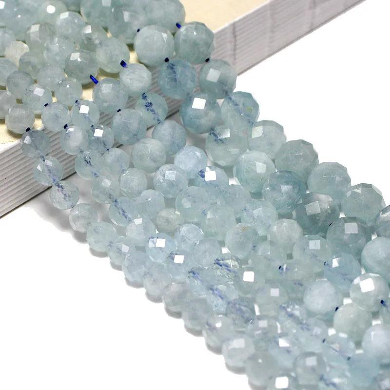 Natural Aquamarine Round Gemstone Beads for Jewelry Making