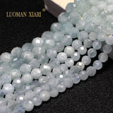 Natural Aquamarine Round Gemstone Beads for Jewelry Making