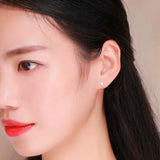 925 Silver Star Stud Earrings Screw Back