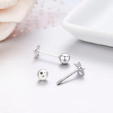 925 Silver Star Stud Earrings Screw Back