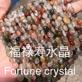 Rutilated Quartz Crystal & Persian Agate Tourmaline 6x8mm Beads