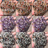 Rutilated Quartz Crystal & Persian Agate Tourmaline 6x8mm Beads