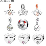 925 Silver Maternal Love Charm Bead Heart Pendant for Bracelet DIY