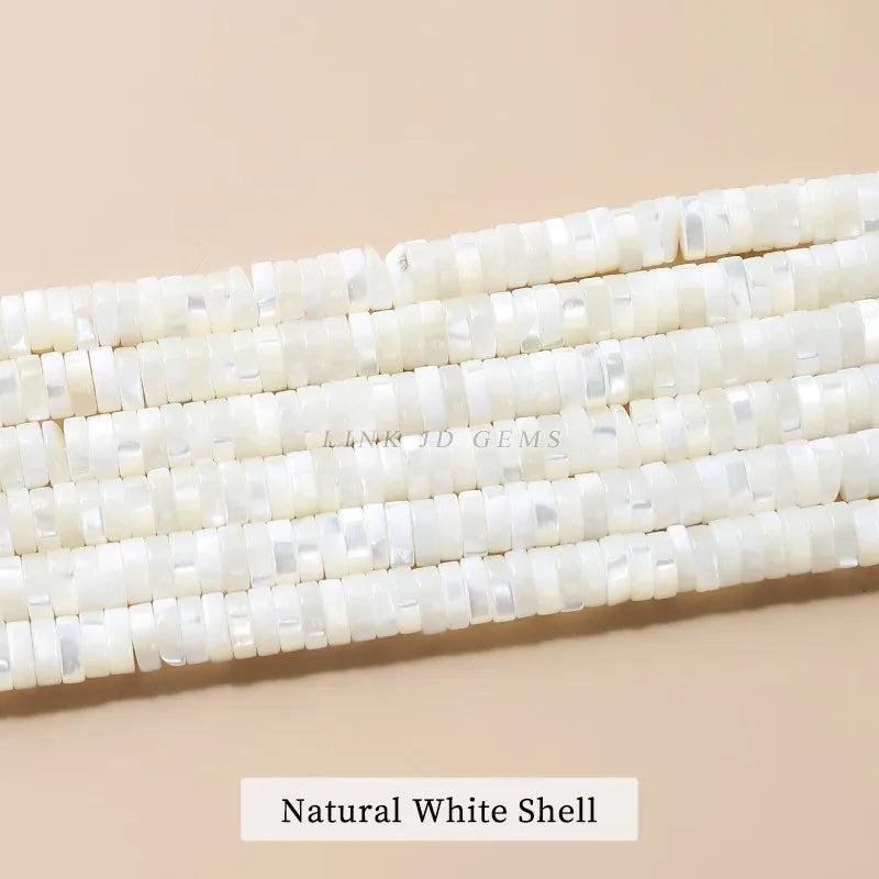 6*2mm Natural Shell Beads Cylindrical Flat Spacer Colorful Dyed Bead