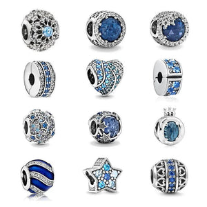 925 Sterling Silver Clip Star Charms Beads - Women's Bracelet Jewelry Making